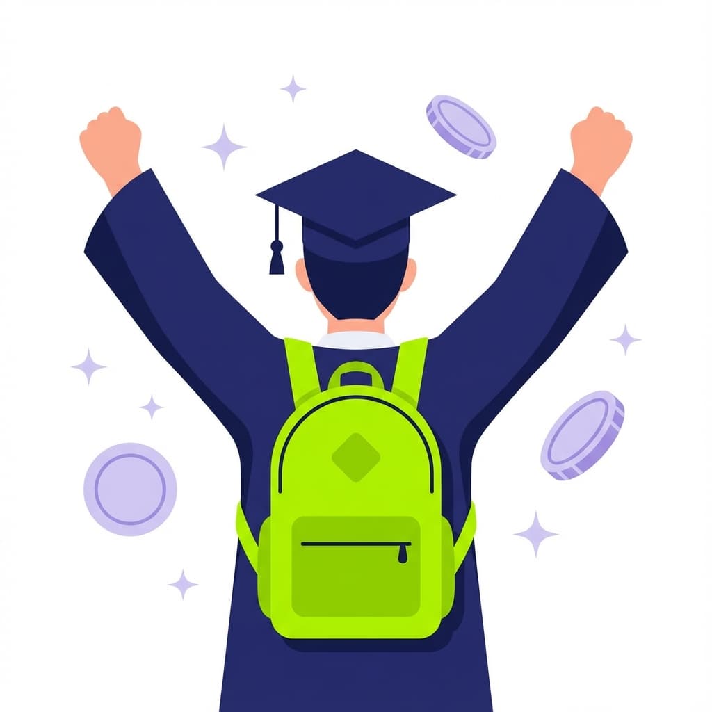 Student celebrating admission
